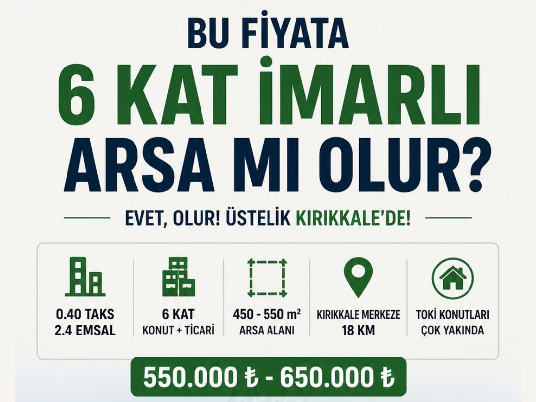KIRIKKALE'DE İMARLI ARSALAR