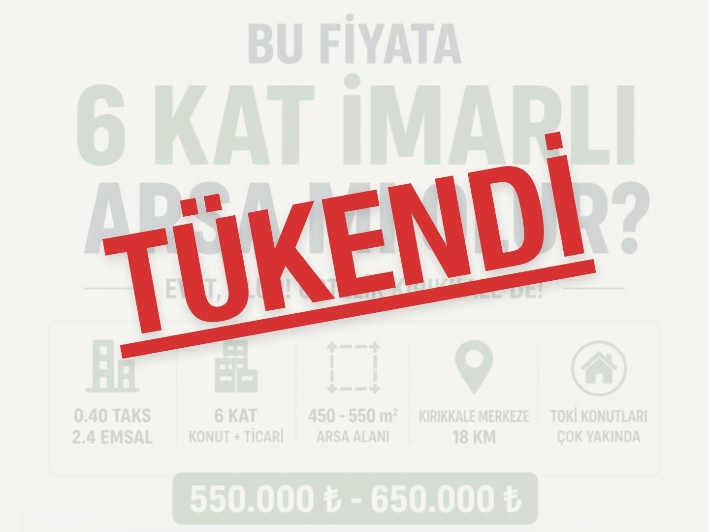 KIRIKKALE'DE İMARLI ARSALAR